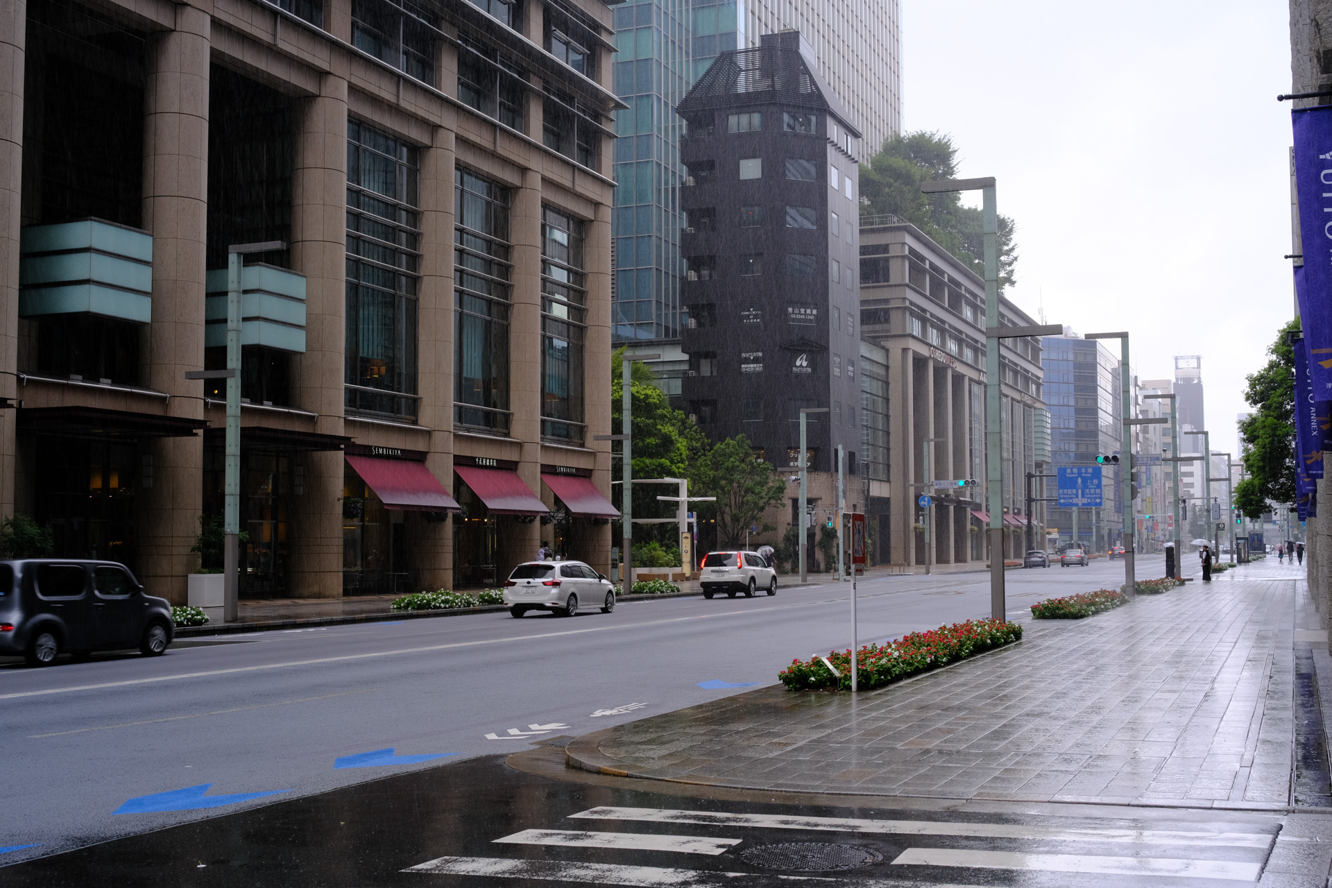 雨だ、岩本町から日本橋へ